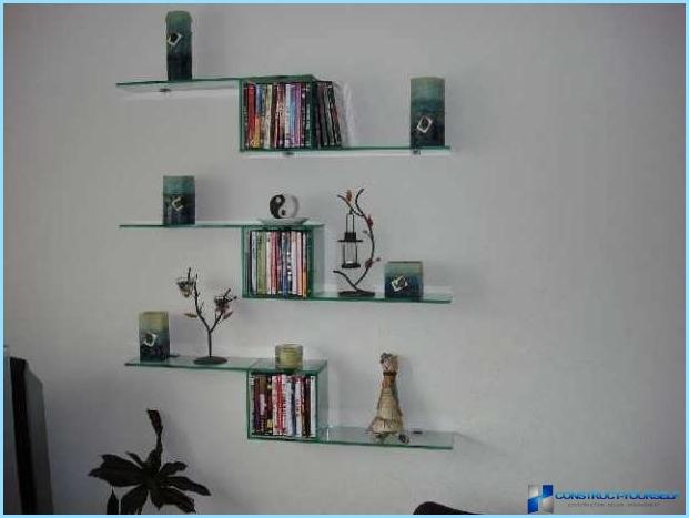 Wall mounted shelves with their hands