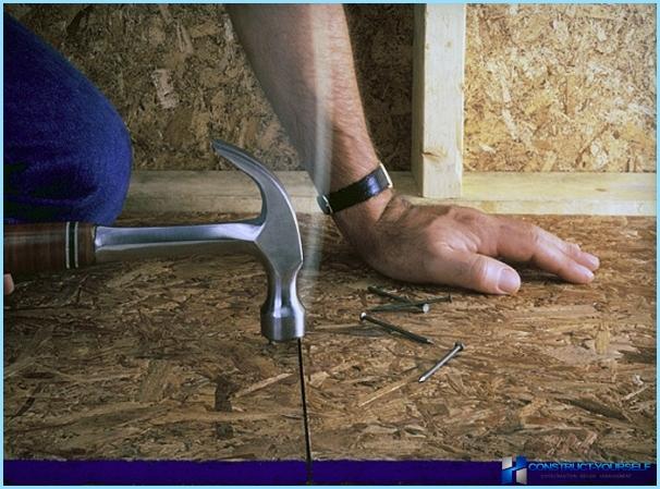 How to lay chipboard on the floor with their hands