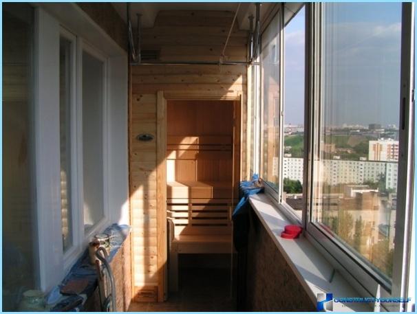 Efterbehandling balkoner og loggier: ideer og fotos