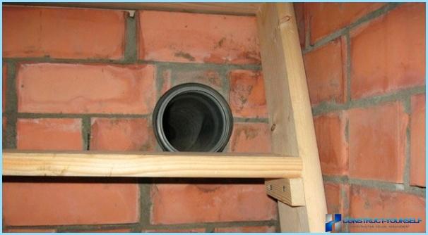 The ventilation in the basement of a private house