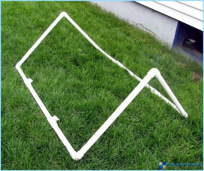 Children's football goal with their hands