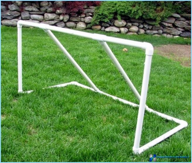 Children's football goal with their hands