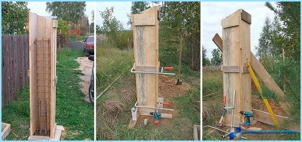 Fabrication and installation of concrete poles for fence