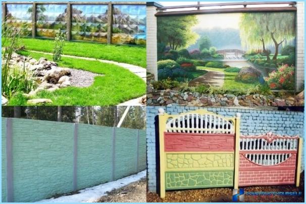How to paint a concrete fence, the choice of paint