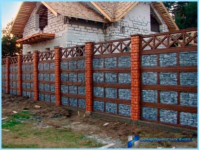 The installation of the concrete fence blocks
