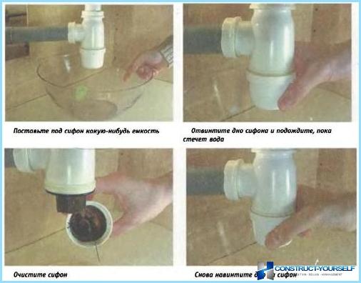 How to remove the blockage in the sink