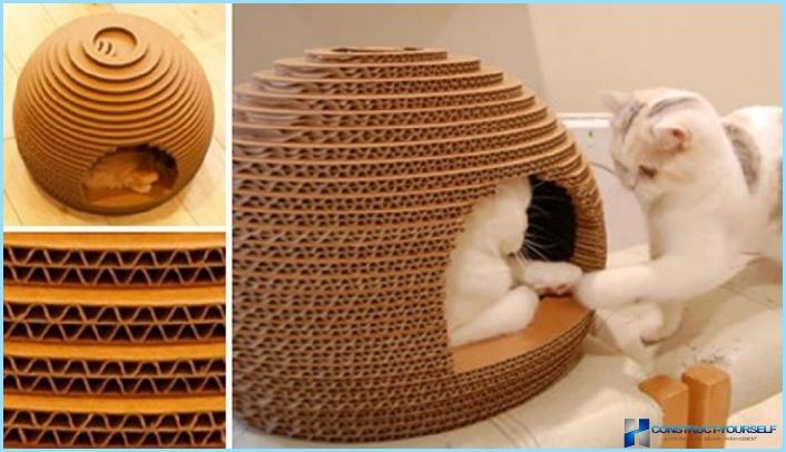 Kartonhaus für eine Katze
