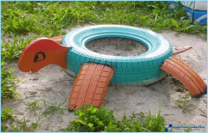Do-it-yourself-Sandkasten aus Reifen