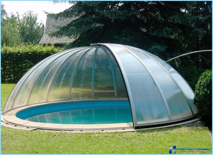 How to make a canopy for a swimming pool made of polycarbonate