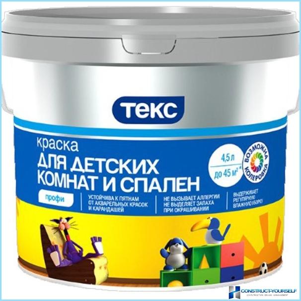 Types of paint for children's room: magnetic, dulux, Tex, Pro