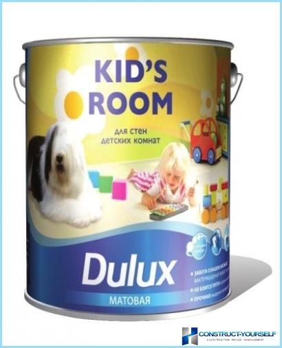 Types of paint for children's room: magnetic, dulux, Tex, Pro
