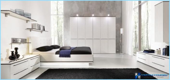 Møbler til et soveværelse i moderne stil + foto