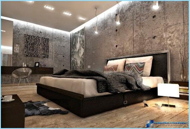 Interno camera da letto in stile loft