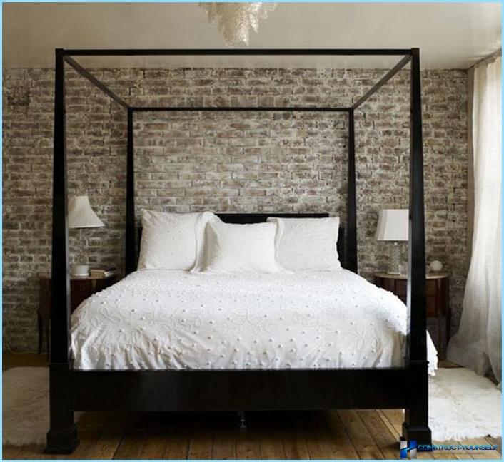 Bedroom interior in loft style