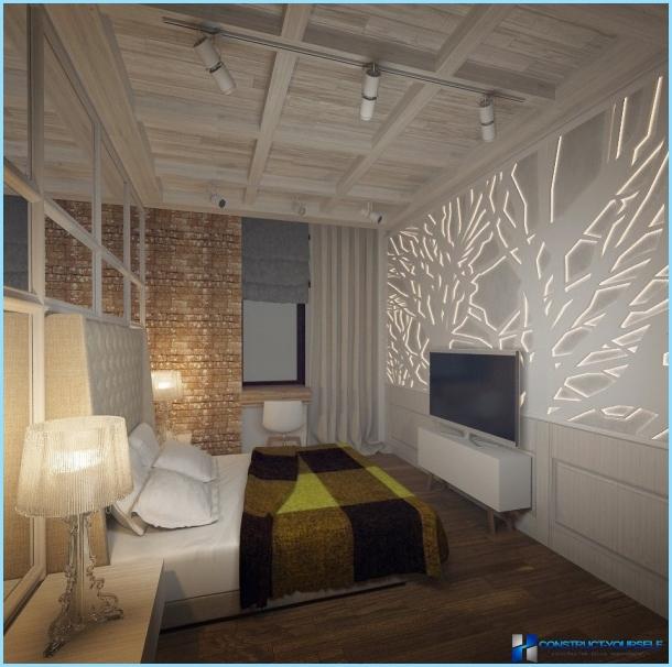 Bedroom interior in loft style