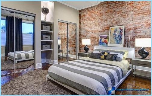 Bedroom interior in loft style