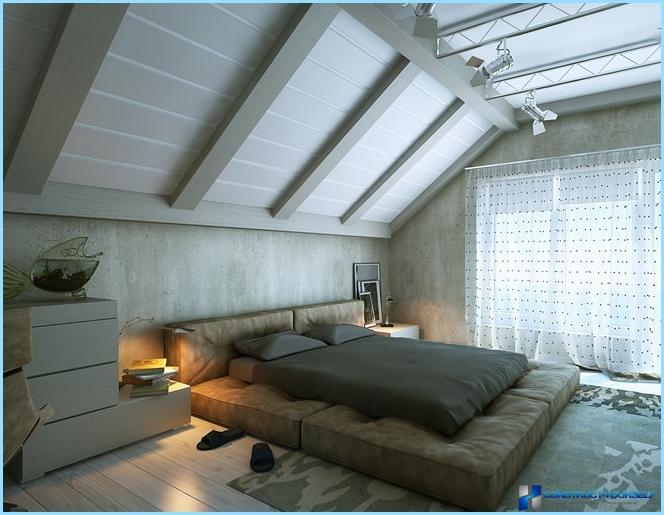 Bedroom interior in loft style