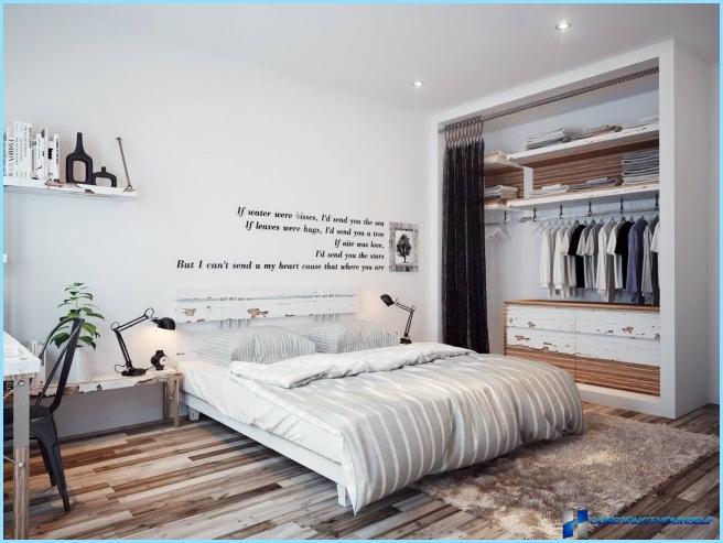 Interno camera da letto in stile loft