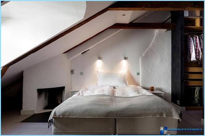 Schlafzimmer Interieur im Loft-Stil