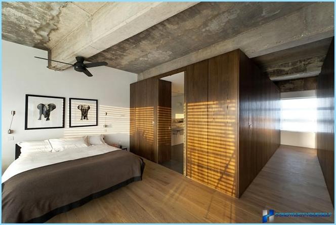 Bedroom interior in loft style