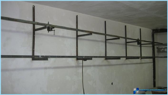 Hanging metal shelves