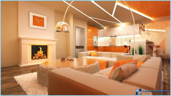 The interior of living room with kitchen 18, 20, 25 sq m