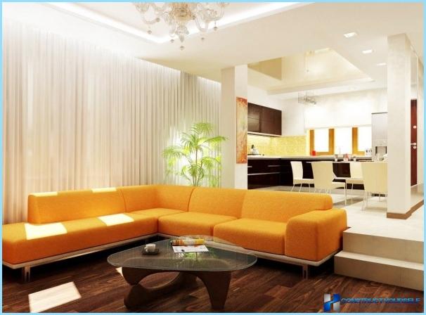 The living room design combined with kitchen
