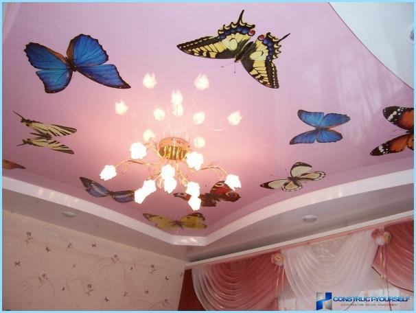 Butterflies on the wall in the interior of the apartment