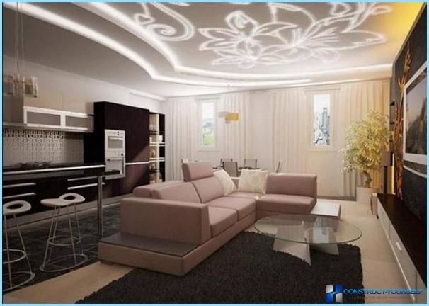 Ceiling design in room with photo