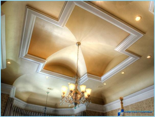 Ceiling design in room with photo