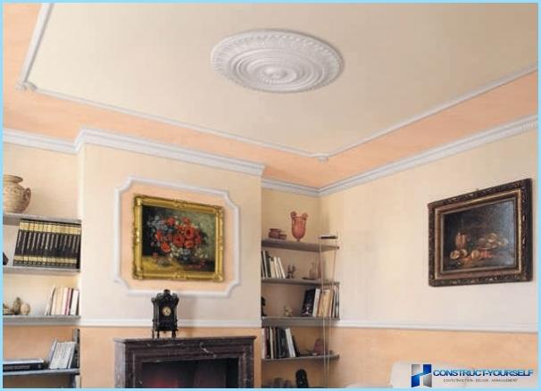 Ceiling design in room with photo