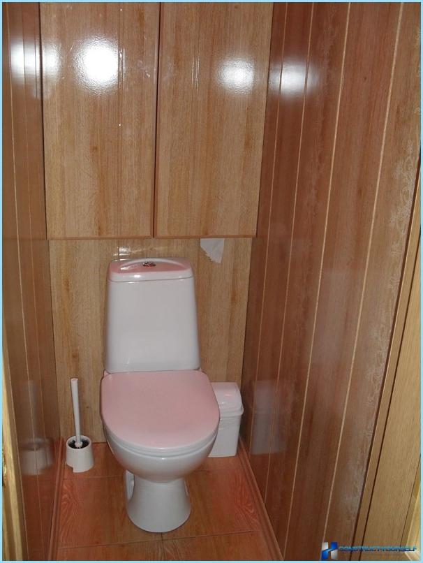 Finish toilet PVC panels with their hands