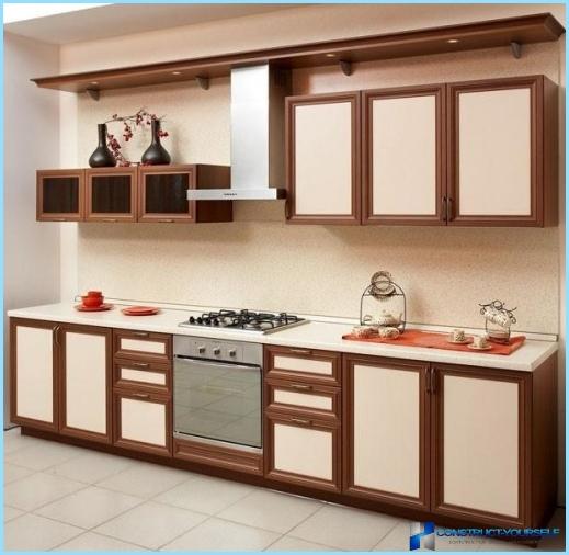 Kitchen in white and brown colors