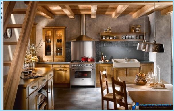 Kitchen interior in rustic style