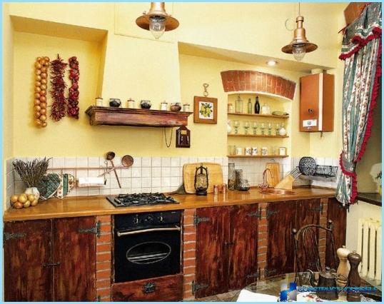 Interiore della cucina in stile rustico