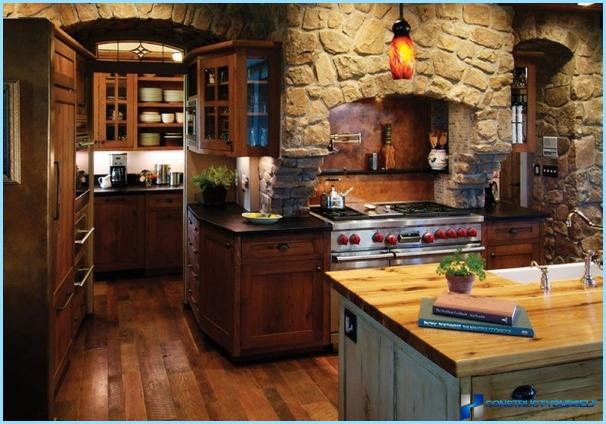 Kitchen interior in rustic style