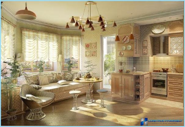 Design kitchen-living room in a private house