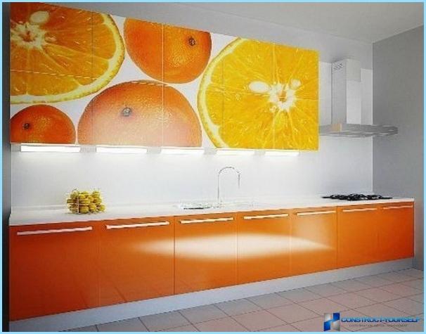 Оранжев дизайн на кухня