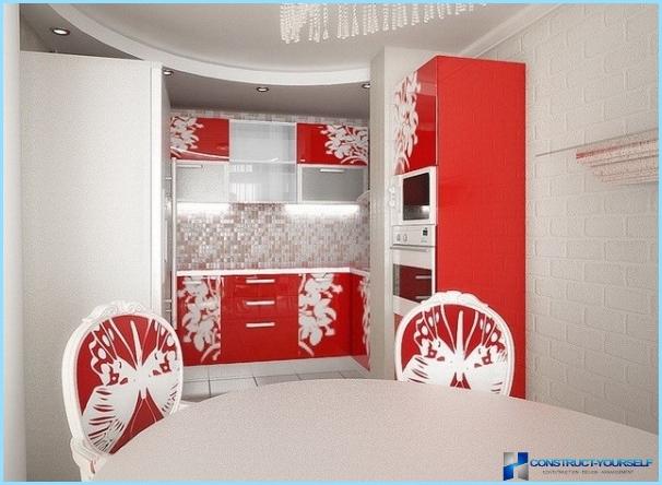 Küche in rot und weiß