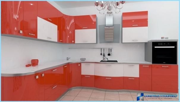 Küche in rot und weiß
