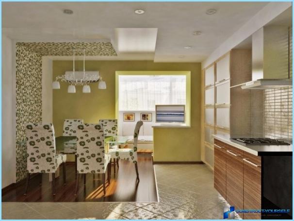 Kitchen in green and white tones