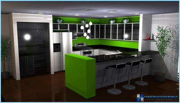 Kitchen design green color