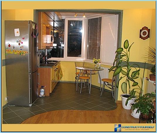 Küche kombiniert mit Balkon: Innenausstattung
