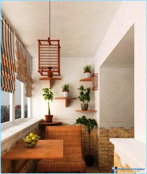 Køkken kombineret med balkon: indvendige muligheder