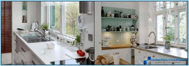 Dizajn kuhinje s pranjem prozora