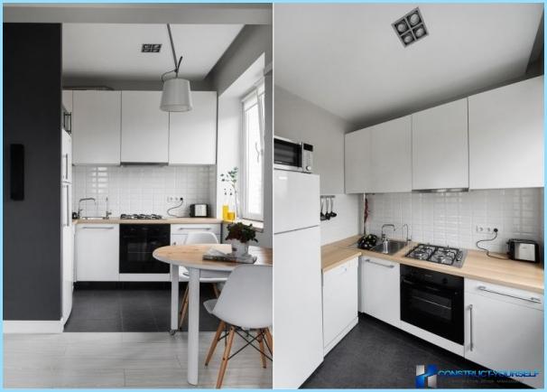 Design sort / hvitt kjøkken i leiligheten