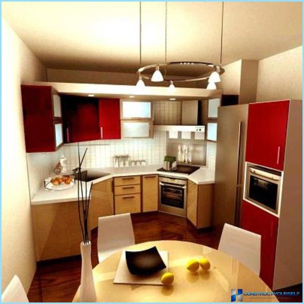 Diseño interior de una pequeña cocina.