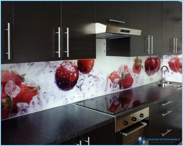Glasschürze für die Küche mit Foto