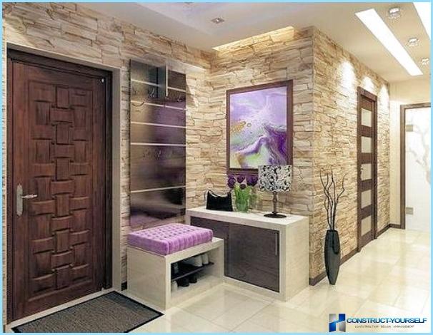 The design and finish of the hallway decorative stone