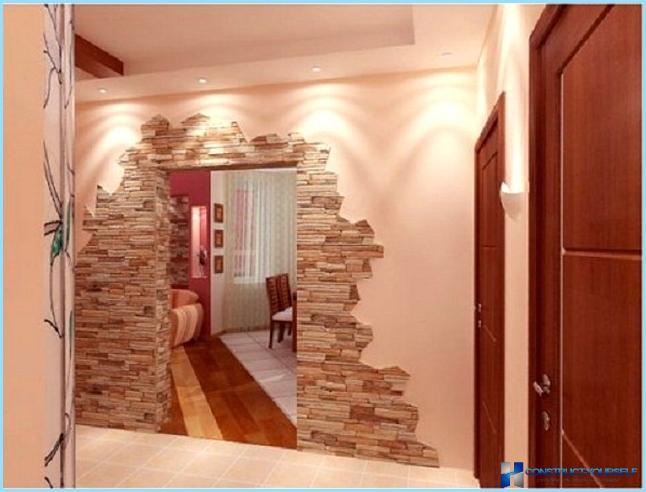 Design e decorazione del corridoio con pietra decorativa
